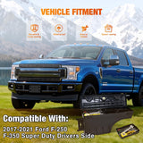 Truck Bed Tool Box Left Drivers Side Truck Tool Box Fit for Ford F-250/350 Super Duty 2017-2021 ABS Swing Case Truck Bed Storage Box with Lockable Lid Waterproof Wheel Well Toolbox Black