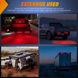 9 LED Marker Tail Trailer Light Bar 14.2Inch 2 PCS Red Clearance Identification Running Mark ID Rear Stainless Steel Bracket for 12V Pickup Truck RV Boat