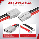 2/0 Gauge 30 Feet Heavy Duty Jumper Cables 1500 Amp Booster Battery Cables with Permanent Installation kit and Quick Connect Plug Includes carrying bag for 12V & 24V Cars SUVs and Trucks