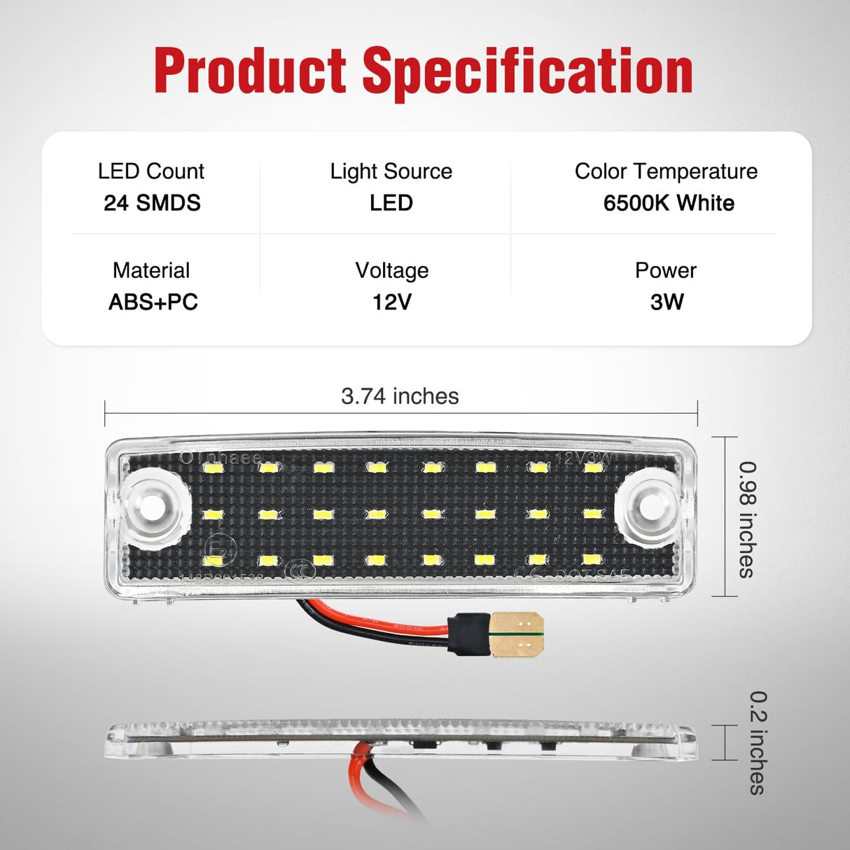 License Plate Lights Compatible with 1996 1997 1998 1999 2000 2001 2002 2003 2004 2005 2006 2007 2008 2009 2010 2011 2012 2013 2014-2022 Toyota 4Runner 6500K White Clear Lens 2PCS Pack