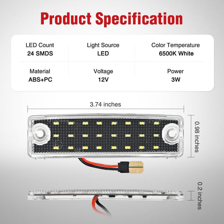 License Plate Lights Compatible with 1996 1997 1998 1999 2000 2001 2002 2003 2004 2005 2006 2007 2008 2009 2010 2011 2012 2013 2014-2022 Toyota 4Runner 6500K White Clear Lens 2PCS Pack