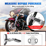1.25 Inch Motorcycle Highway Pegs For Harley Davidson Touring Road King Street Glide Sportster Adjustable 360° Angled Foot Pegs P-Clamp Universal For 1-1/4 Inch Engine Guard Crash Bar Highway Footpegs