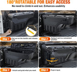Truck Bed Tool Box Left Drivers Side Truck Tool Box Fit for Toyota Tundra 2007-2021 ABS Swing Case Truck Bed Storage Box with Lockable Lid Waterproof Wheel Well Toolbox Black