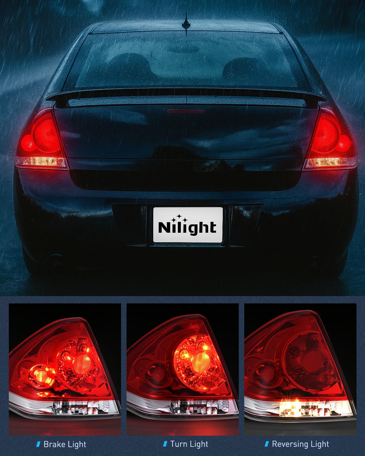 Taillight Assembly Compatible with 2006 2007 2008 2009 2010 2011 2012 2013 Chevy Impala 2014 2015 2016 Chevrolet Impala Limited Rear Tail Light Left Drive Side