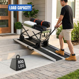 5 Feet Portable Wheelchair Ramp with Quick-Lock Non-Skid Aluminum | Handicap Ramps with Handle Folding Threshold Ramp for Home Steps, Stairs, Doorways, Scooter, Porch, Cart 800LBS Capacity