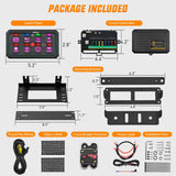 8 Gang Switch Panel Circuit Control Relay System APP RGB Backlight Fuse Wiring Harness Toggle Momentary Strobe Flash Modes Automatic Dimmable 12V 24V for Car Truck Camper SUV