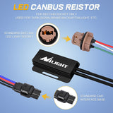 7443 LED CANbus Decoder, Anti-Flickering Harness Load Resistor Kit Turn Signal Error Warning Canceller, Pack of 2 | Helps Reduce Hyper Flash, Flickering and Dashboard Error Warnings, Pack of 2