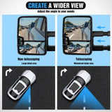 Towing Mirrors Turn Signal Reverse Puddle Lights Power Heated Adjustable Glass Manual Telescoping Folding Compatible With 2007-2014 Chevy Silverado GMC Sierra Yukon XL