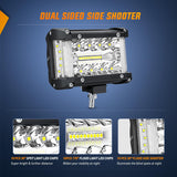 Side Shooter Light Bar 2 PCS 4.3 Inch Triple Row Spot Flood Combo for Off Road Fog Driving Work Lighting on Truck SUV ATV UTV