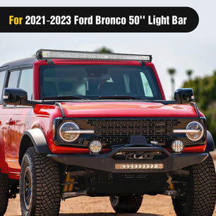 50” Straight LightBar Over-Windshield Mounts For 2021-2023 Ford Bronco 2/4 Door Nilight