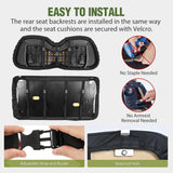 Golf Cart Seat Covers 2PCS Black Leather Club Car Precedent | Waterproof Leather No Staple Design All Season Protection Sun Scratch Resistant Cover Fits 2004-2019 Club Car Precedent