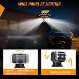 Boat Spotlight 60W 5000LM Magnetic LED Light 12V-24V Offroad | Remote Controlled 360° Rotating Spotlight with Magnetic Base for Boats Trucks Utvs Tractors Hunting and Search