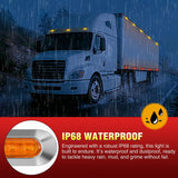 20PCS Amber Red Oval Side Marker Lights 4 LED 3.7 Inch Clearance Lamp IP68 Waterproof DC 12-24V with Chrome Bezel Universal for Car Auto Truck Bus Trailer Boat Deck