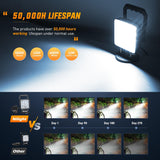 LED Light Bar 4Inch 48W Square Portable Flood Pod Cigarette Lighter Powered with Wiring Magnetic Base 16LEDs Fog Driving Work Roof Bumper Lights for Truck Tractor Golf Cart UTV