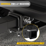 Trailer Hitch Tightener for 2 1/2 Inch Trailer Hitches 2.5 inch Hitch Mount Anti Rattle Heavy Duty Steel with Rubber Anti-Rust Triple Protective Matte Black