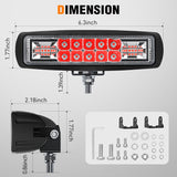 6 Inch Red LED Light Pods 2 PCS 60W Flood Spot Combo Beam Off Road Driving Fog Fishing Hunting Emergency Safety Signal Trailer Lighting for 12V 24V ATV UTV Pickup Truck Tractor Boat