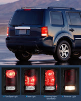 Taillight Assembly Compatible with 2009 2010 2011 2012 2013 2014 2015 Honda Pilot Smoked Red Tail Lights Rear Lamp Replacement OE Style Passenger Side w/Bulbs