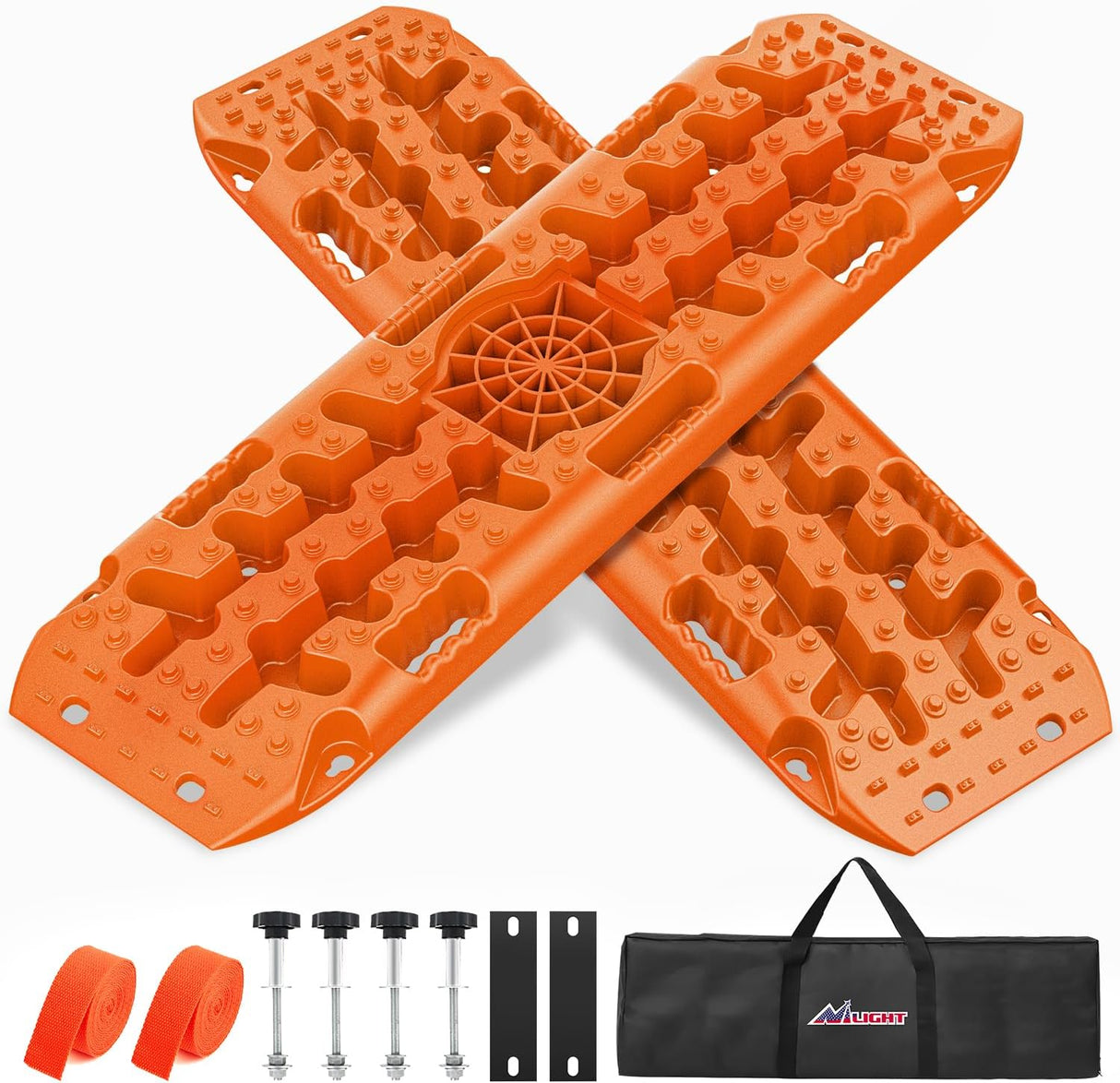 Off Road Traction Boards 4x4 Truck Jeep Recovery Tracks Mats Gear | Heavy Duty Tire Recovery Boards Mounting Kit With Round and Square Jack Lift Base for Truck Jeep SUV Mud Sand Dunes Snow