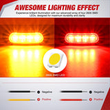 20PCS Amber Red Oval Side Marker Lights 4 LED 3.7 Inch Clearance Lamp IP68 Waterproof DC 12-24V with Chrome Bezel Universal for Car Auto Truck Bus Trailer Boat Deck