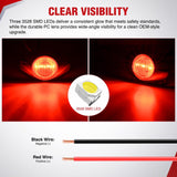3 Inch Oval LED Trailer Marker Light, Chrome Bezel Red Lens | 10 Pack IP67 Waterproof 12V Surface Mount Marker & Clearance Light, Fits Semi Trucks Trailers RVs Pickup Trucks Vans