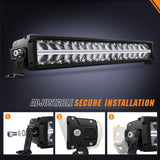 LED Light Bar with Amber DRL 30 Inch 240W Offroad Light Anti-Glare Flood Spot Combo LED Driving Light IP68 w/ 12AWG DT Connector Wiring Harness for Pickup Truck SUV ATV UTV Boat 4x4