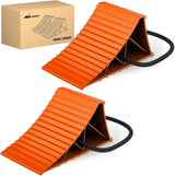 Wheel Chocks, Heavy Duty Wheel Stopper for Car, Truck, RV, Trailer, Caravan, Motorcycle, 8.7 Inch x 4.8 Inch x 4.2 Inch, 2-Pack(Orange)