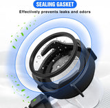 90 Degree RV Tote Tank Adapter, Clear RV Sewer Hose Elbow Fitting with 4 Swivel Bayonet Prongs Leak-Proof Double Odor-Tight Sealing Ring for RV Camping Portable Waste Tank Sewer Hoses, Black