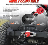 Winch Stopper for ATV UTV Truck SUV Winch Cable Hook Rubber Stopper Protects Towing Hook Synthetic Rope Winch Accessories Rope Line Saver with Stainless Steel Screws and Nuts Allen Wrenc, Red