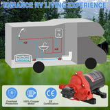 RV Water Pump, 12v Water Pump 3.5 GPM 45 PSI with Pressure Switch and Strainer Heavy Duty Diaphragm Pump 12 Volt DC Upgrade Self-Priming Low Noice for RV Marine Yacht Caravan Camper Trailer