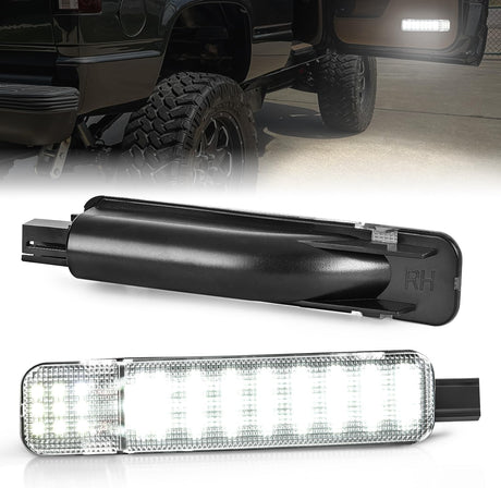 2PCS LED Interior Door Panel Light Courtesy Warning Lights White Beam Plug and Play Compatible with Chevy GMC C/K Silverado Sierra 1500 2500 3500 HD Suburban Cadillac Escalade Hummer H2