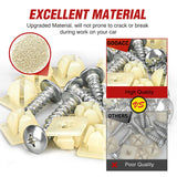 License Plate Screw Kit, Stainless Steel Screws with Nylon Nuts for Fastening Front and Back License Plates on Cars, SUVs, Trucks 3907444 15614745 4755299 (Set of 10)