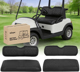 Golf Cart Seat Covers 2PCS Black Leather EZGO TXT RXV | Waterproof Leather No Staple Design All Season Protection Sun Scratch Resistant Fits 1994-2013 EZGO TXT/ RXV