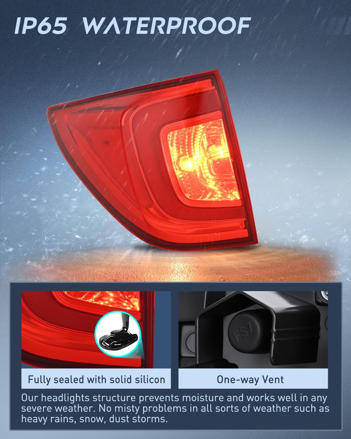 Taillight Assembly Compatible with 2016 2017 2018 Honda Pilot | Outer Tail Light OE Style Rear Lamp Replacement Driver Side