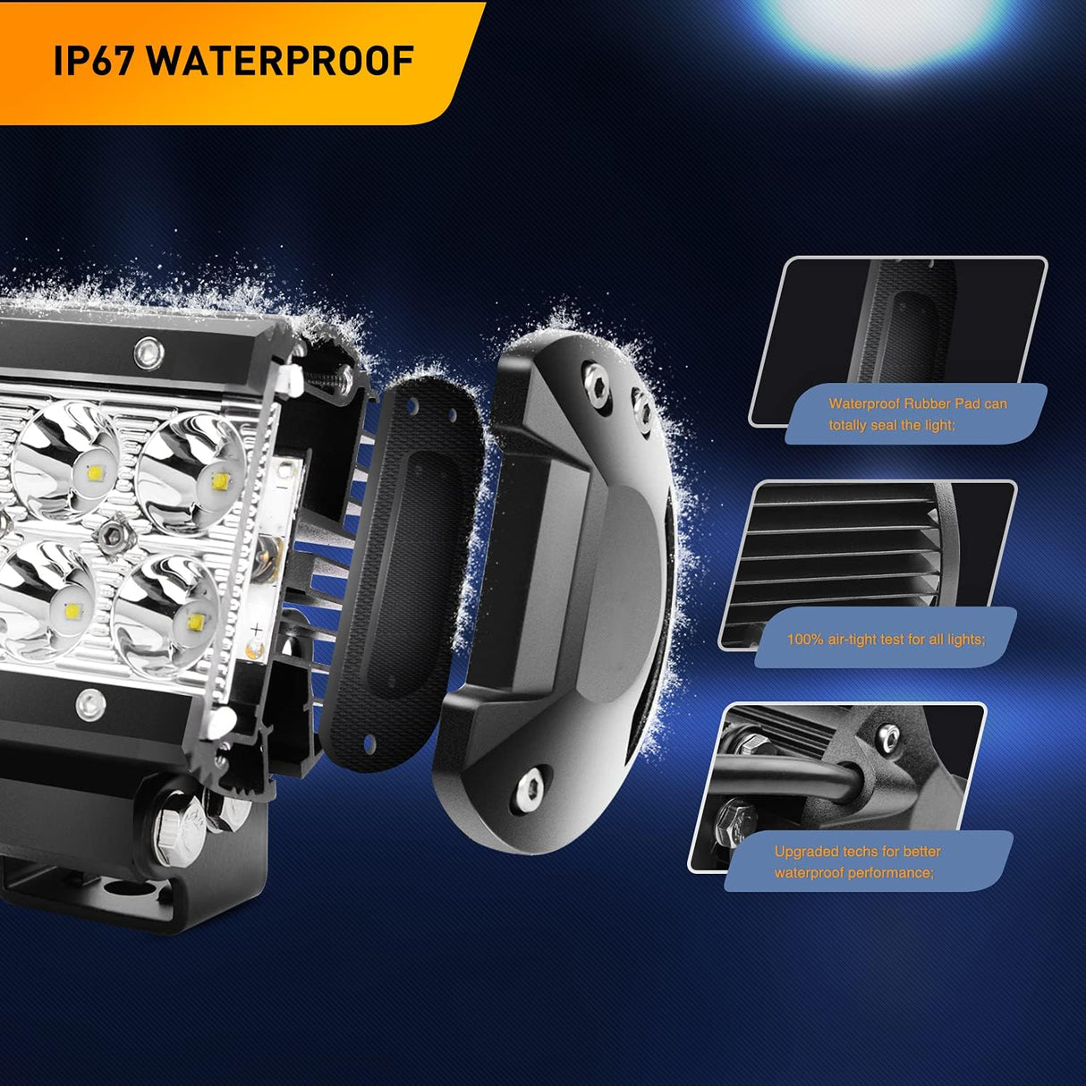 2PCS 18W LED Pods Spot Light Bar Fog Light Driving Lighting with 16AWG Off Road Wiring Harness-2 Leads for Truck Golf Cart SUV ATV UTV Boat (Auto-500)