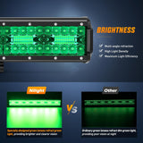 20 Inch LED Light Bar Green Triple Row 420W Spot Flood Combo Off Road Driving Fog Fishing Hunting Emergency Safety Lighting for UTV Pick-up Van Boat Tractor
