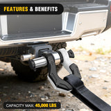 2 Pack 3/4 Inch D-Ring Separate Shackle 45,000 Lbs Break Strength | Includes 7/8 Inch Lock Pin, Isolators and Washers Off Road Recovery, for Tow Strap Winch Truck Vehicle Black&White