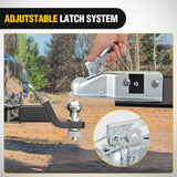 Straight Trailer Coupler with Security Latch&Chain for 2-Inch Hitch Ball, 3-Inch Channel,3500 LBS,Heavy Duty Trailler Tongue Coupler for Station Wagon, Truck, Bolted & Welded Installation
