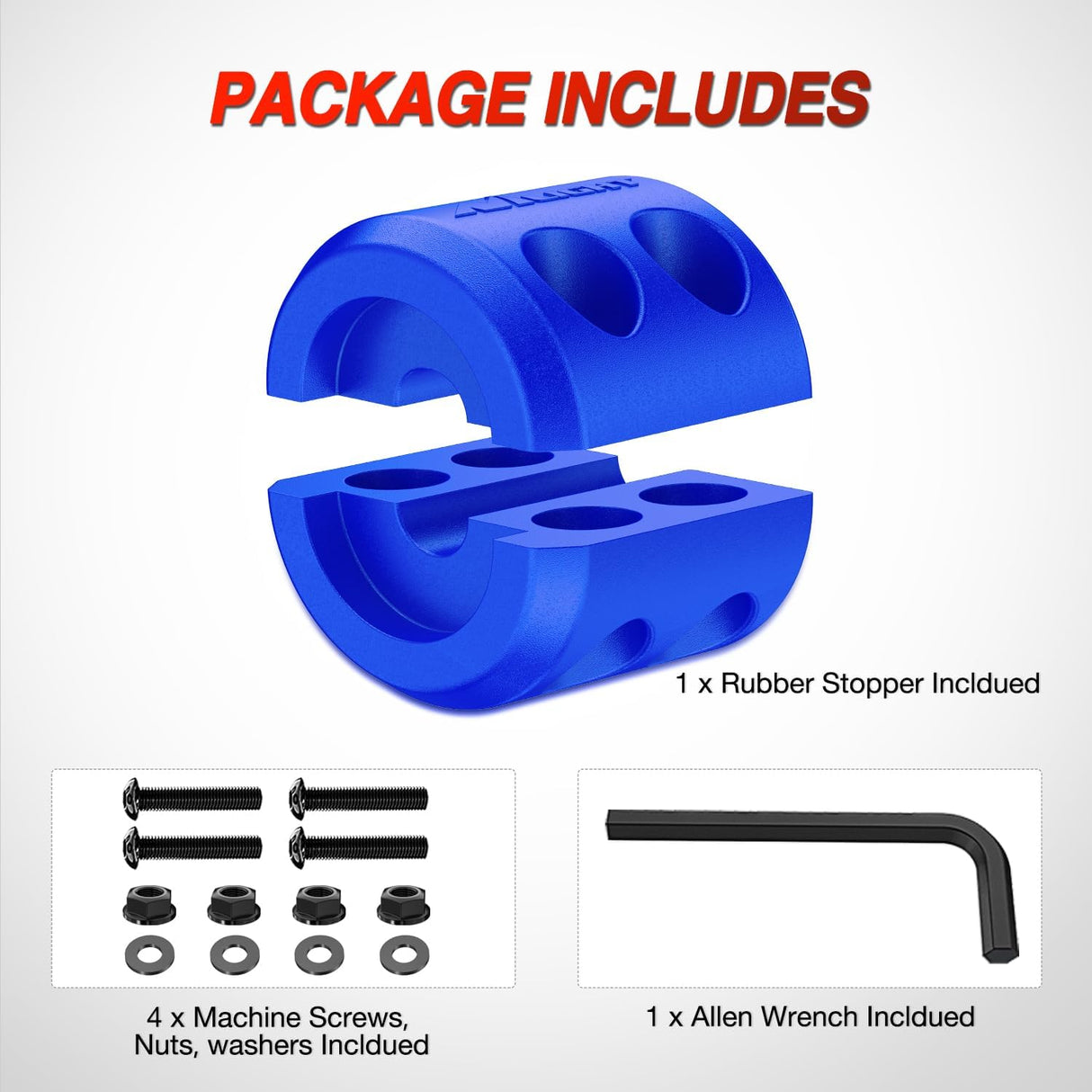 Winch Stopper for ATV UTV Truck SUV Winch Cable Hook Rubber Stopper Protect Towing Hook Synthetic Rope Winch Accessories Rope Line Saver with Stainless Steel Screws and Nuts Allen Wrenc, Blue
