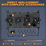 Engine Valve Cover with Gasket Kit for Nissan Altima 2007-2013 Sentra 2007-2012, 2.5L, Replace# 13264JA00A, 13270JA00A