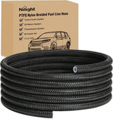 6AN 10FT PTFE Stainless Steel Braided Fuel Line Hose Only | Compatible with E85 PTFE Teflon EFI Fuel Line Universal for LS Engines & Automotive Racing Applications