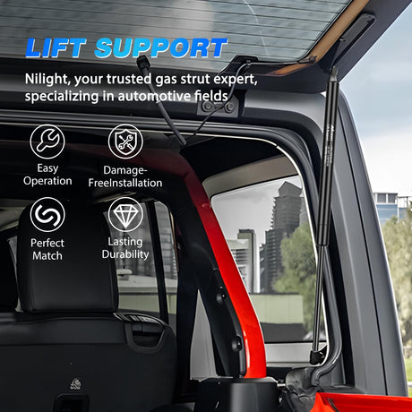 Rear Window Glass Struts 6602 for Jeep Wrangler JK 2007-2010, Rear Shocks Gas Struts 23 Inch, 2PCS Set Rod