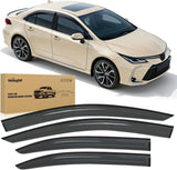 Tape-On Window Visors for Toyota Corolla Sedan 2019-2025 | Outside Mount Rain Guards Vent Visors Window Deflectors, Fresh Air Ventilation Rain & Sun Protection Smoke Tint, 4PCS