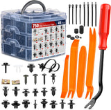 795Pcs Car Push Retainer Clips Auto Fasteners Kit Included 16 Sizes Nylon Bumper Fender Rivets Door Trim Panel Clips with 5 Fasteners Remover 10 Cable Ties for Toyota GM Ford Honda Chevy