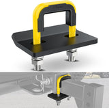 Trailer Hitch Tightener for 2 Inch Trailers Hitches Mount Anti Rattle Heavy Duty Steel with Rubber Cover Yellow U Bolt Matte Black Plate Electrophoresis Anti-Rust Triple Protective