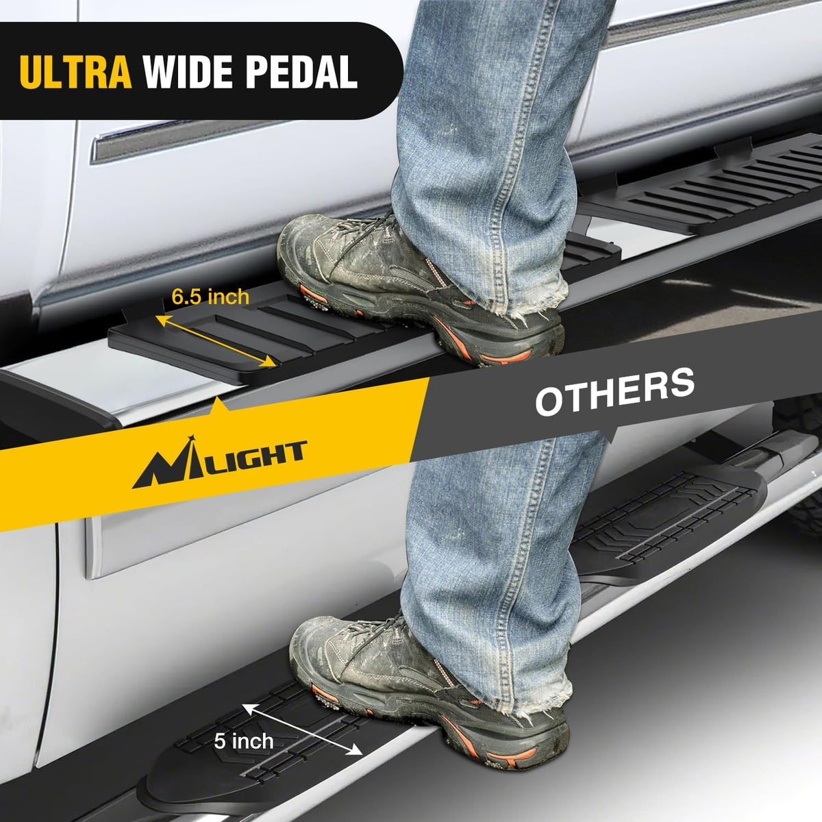 Running Boards for 2005-2023 Toyota Tacoma Double Cab 4 Full Size Doors 6 Inch Stainless Steel Bolt-on Side Step Nerf Bars