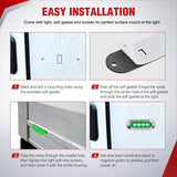 3.7 Inch Green Oval Side Marker Light, 4 LED IP68 Waterproof | Chrome Bezel DC 12-24V Surface Mount 10 Pack Marker & Clearance Light for Trucks Trailers Cars RVs Buses & Boats