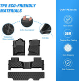 TPE Floor Mats for Chevy Tahoe GMC Yukon 2015 2016 2017 2018 2019 2020 (Not for XL) All Weather Custom Fit Heavy Duty Floor Liners