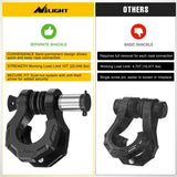 2 Pack 3/4 Inch D-Ring Separate Shackle with 7/8 Inch Lock Pin 45,000 lbs Break Strength, Off Road Recovery Shackle with Isolators Washers for Use with Tow Strap, Winch, Truck Vehicle (Black)