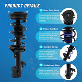 Front Struts Shocks Complete Assembly Kit Compatible with Nissan Versa 2007-2011 ALL Models, Versa 1.8L 2012 Front Shock Absorber Strut Coil Spring Assembly Pair Replace OE#172351 172352, 2PCS