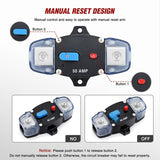 Circuit Breaker 50 Amp w/Manual Reset 12V-42V Overload Protection | Resettable Switch Trolling Motor Auto Car Stereo Audio Inline Fuse Block Holders Inverter for Automotive RV Marine Boat